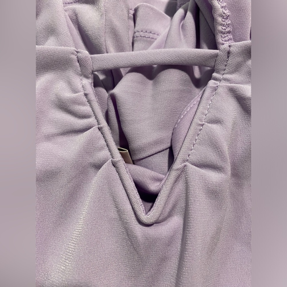 BCBGeneration Fitted Long Sleeve Square Neck Mini Dress Orchid Lavender Lilac XS - Picture 7 of 7